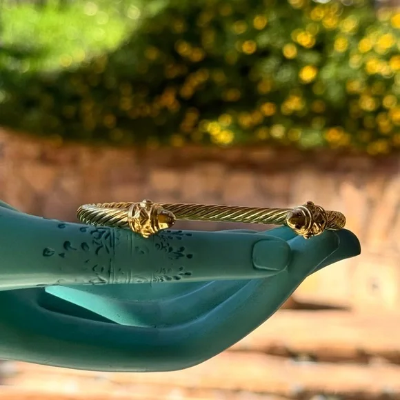 Authentic David Yurman Gold-Tone Cable Bracelet/Open Cuff - Picture 12 of 15